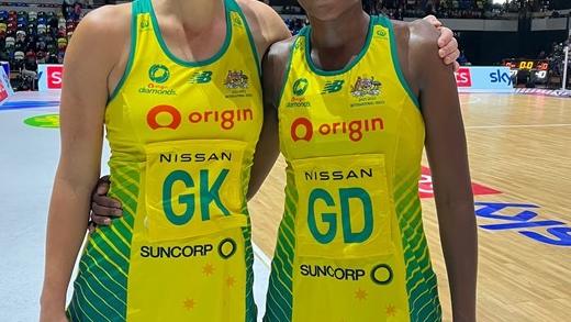 No sign of the new sponsor. Photo: Netball Australia.