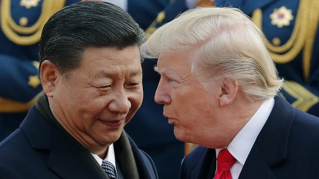 Xi Jinping welcomes Donald Trump to Beijing last November. Picture: AP