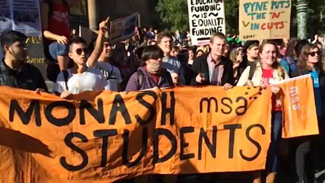 Students protest Budget Cuts