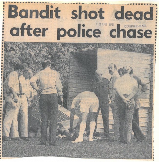 An excerpt from The Courier-Mail newspaper the day after Hunter was shot dead by police.