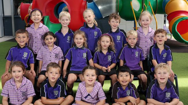 My First Year: Broadbeach State School Prep H. Front row: Rose, Hugo, Blake, Isaac, Archie. Middle row: Bentley, Alana, Ava, Frankie, Eddy, Valentino. Back row: Rita, Boston, Lily, Oscar, Shiloh. Picture: Glenn Hampson.