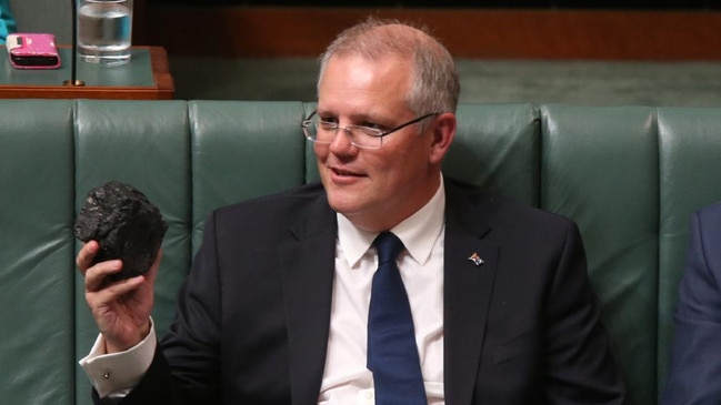 The Coalition’s surrender on coal is a far cry from when Scott Morrison, as treasurer, demonstrated his party’s commitment to our black gold.