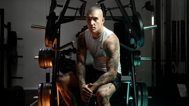 Dustin Martin performed about 80 per cent of the workouts for his new app, DRIP.