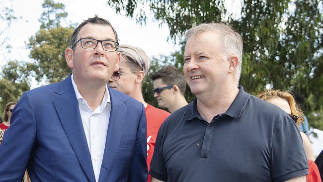 Victorian Premier Daniel Andrews and Federal Opposition leader Anthony Albanese.