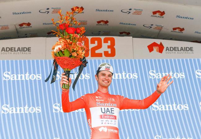 Australian rider Jay Vine takes out the Tour Down Under. Picture: AFP