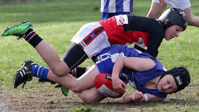 Jack Ginnivan goes for the ball against Trentham on Saturday. Picture: Norm Oorloff