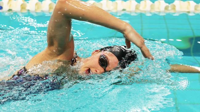 Paralympian and reigning world champion Ellie Cole at Sydney Olympic Park Aquatic Centre earlier this month. Picture: Rohan Kelly