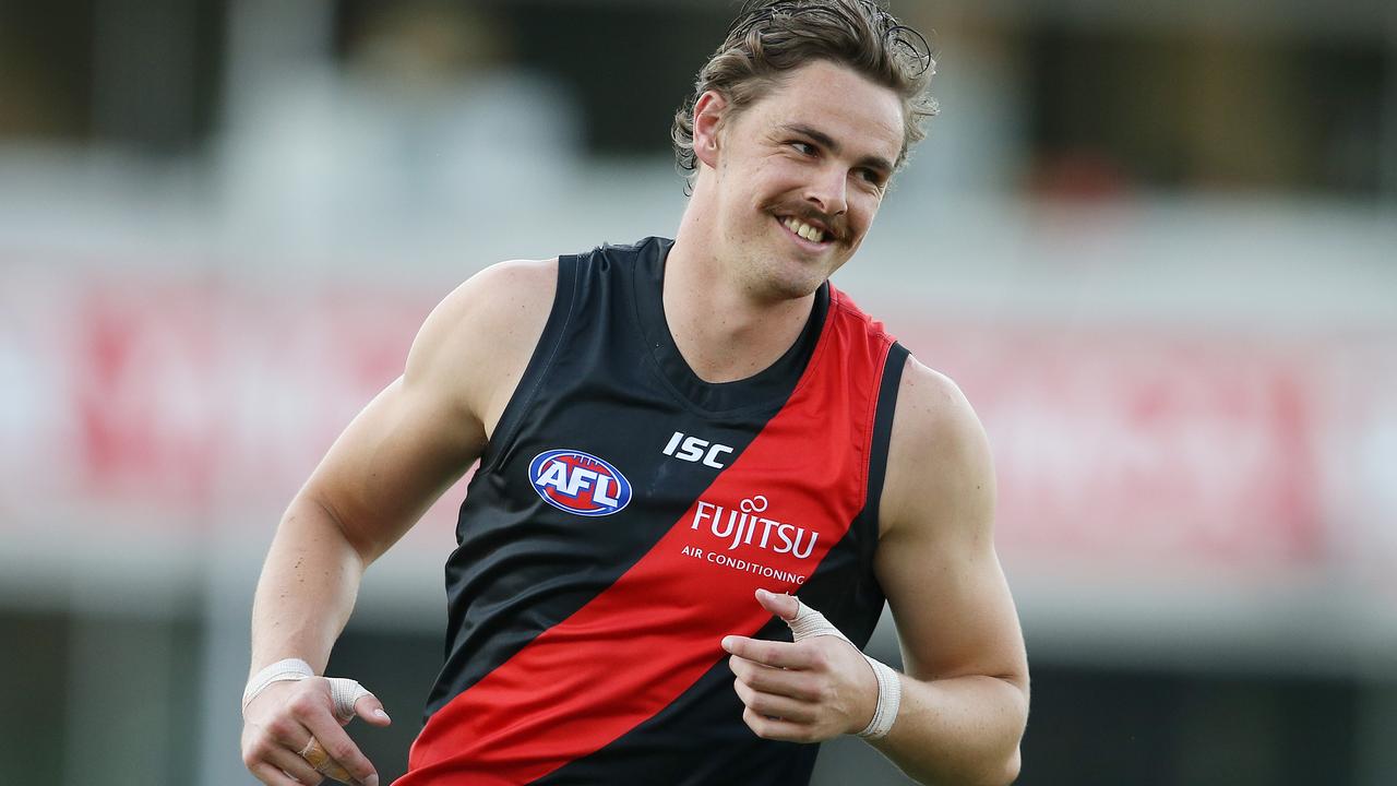 Joe Daniher can often be seen laughing on the footy field. Picture: Michael Klein