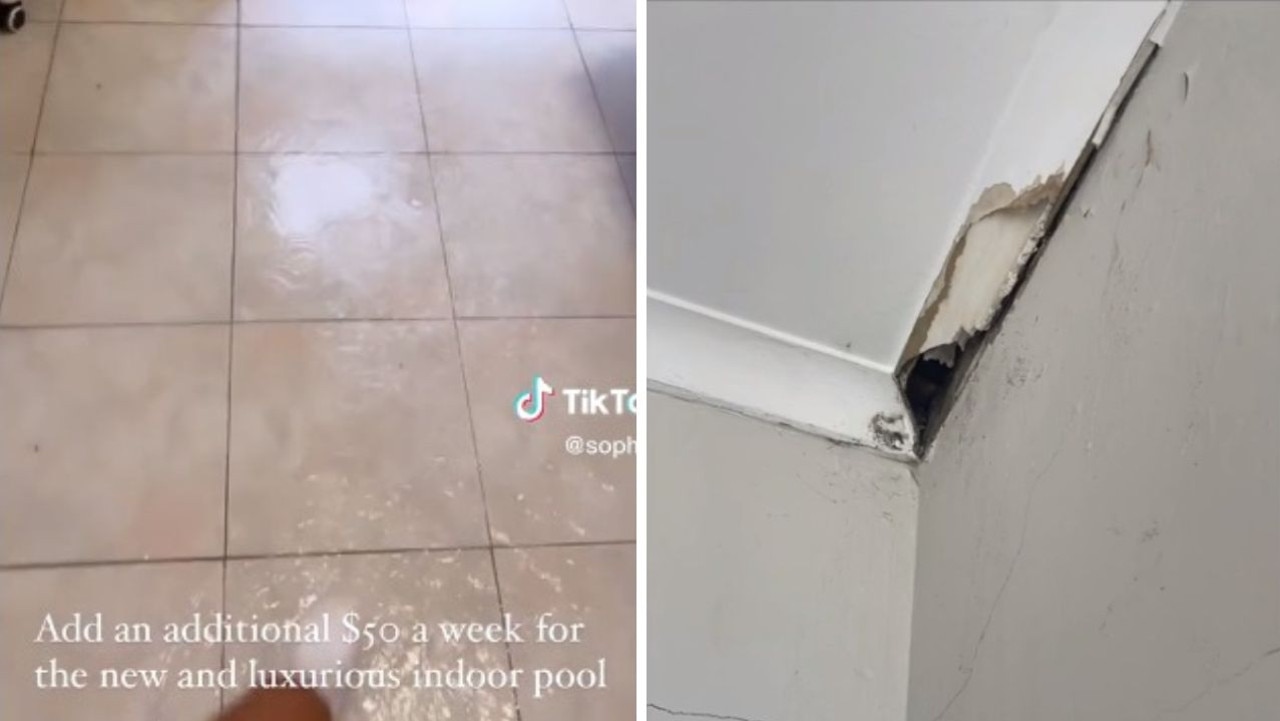 The home was verging on being uninhabitable and had holes in the ceiling. Picture: TikTok/@soph.tik