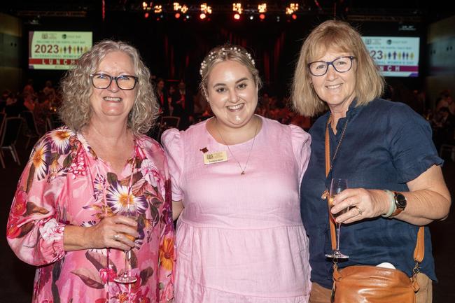 Marg Oliver, Jordana Abela and Vikki Abela at the Zonta Club of Mackay Inc International Women's Day Luncheon at the MECC Sunday March 5 2023 Picture: Michaela Harlow