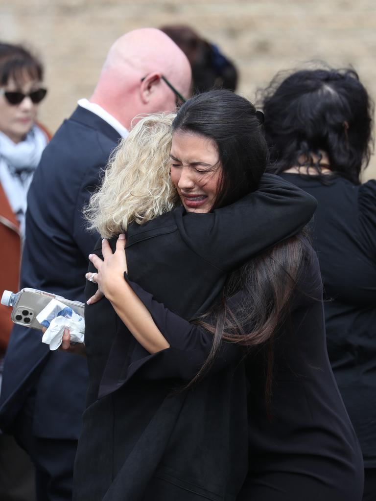 Family and friends gather outside the HisHouse Church for funeral OF teen crash victim Tyrese Bechard. Picture: John Grainger