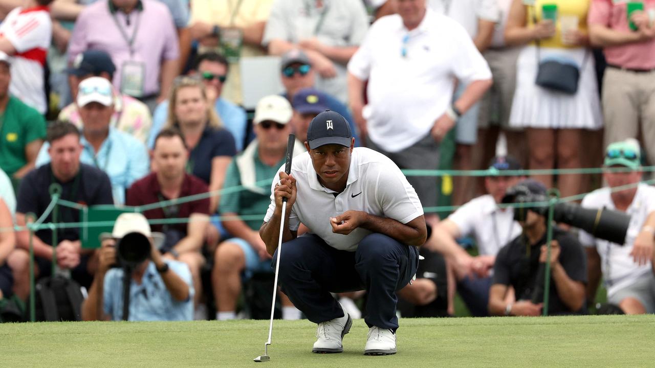 Tiger Woods struggled on the opening day at Augusta. Picture: AFP Images