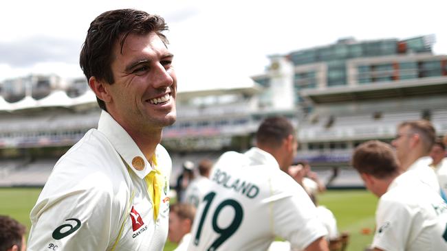 LONDON, ENGLAND - JUNE 26: Pat Cummins of Australia looks on during a team photo during an Australia Training Session at Lord's Cricket Ground on June 26, 2023 in London, England. (Photo by Ryan Pierse/Getty Images)