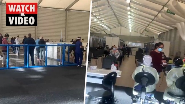 Video show empty Melbourne Showgrounds vaccine hub