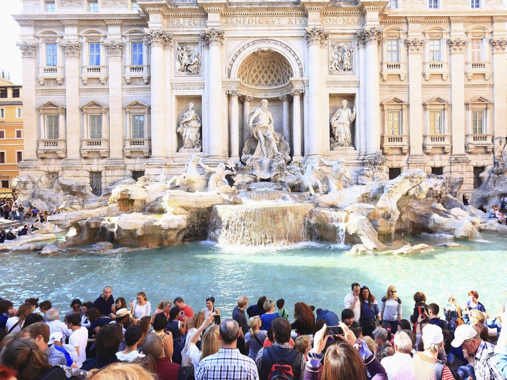 In 2022, 1.4 million euros – about $A2.2 million — was collected from the Trevi Fountain in Rome. Picture: Getty Images