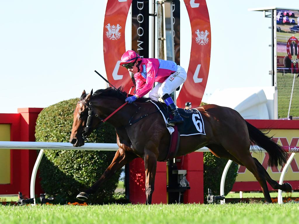 Philia proves too strong in The Roses at Doomben. Picture: Grant Peters / Trackside Photography.