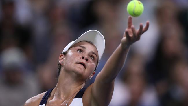 Barty prepares to serve. Picture: Getty