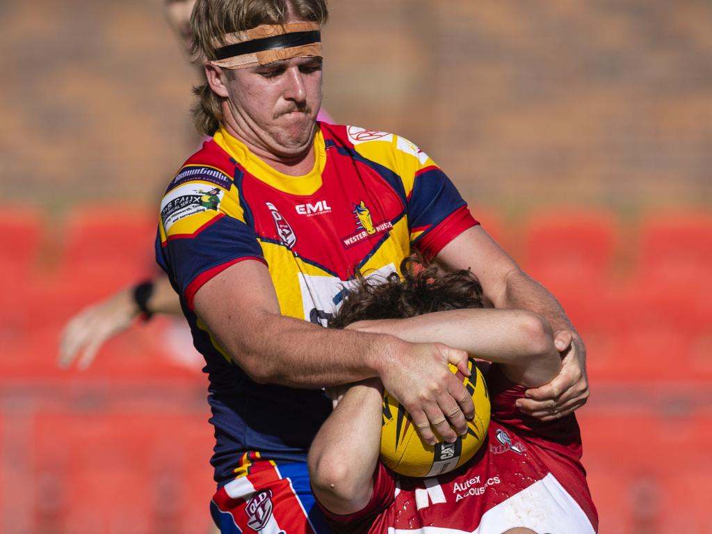 Riley Wockner of Western Clydesdales against Redcliffe Dolphins in Mel Meninga Cup under-18 QRL trial match (2022). Picture: Kevin Farmer.