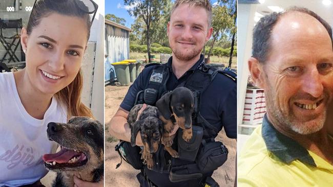 The victims of the Wieambilla shooting: (L-R) Constable Rachel McCrow, 29, Constable Matthew Arnold, 26, and good Samaritan Alan Dare, 58