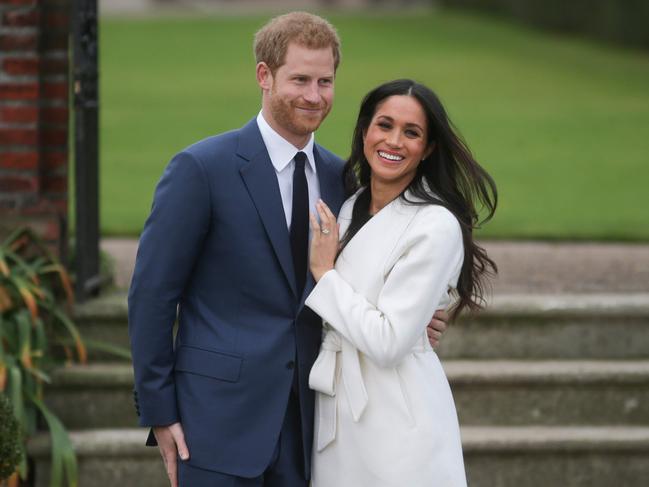 Meghan and Harry at their engagement announcement in November 2017. Picture: Daniel LEAL-OLIVAS / AFP