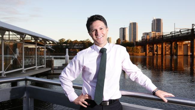 Ryde Liberal MP Victor Dominello with the Meadowbank Wharf which will be upgraded with State Government funding.