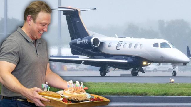 Premier Steven Miles presented a cake to local MP Tom Smith for his 34th birthday.