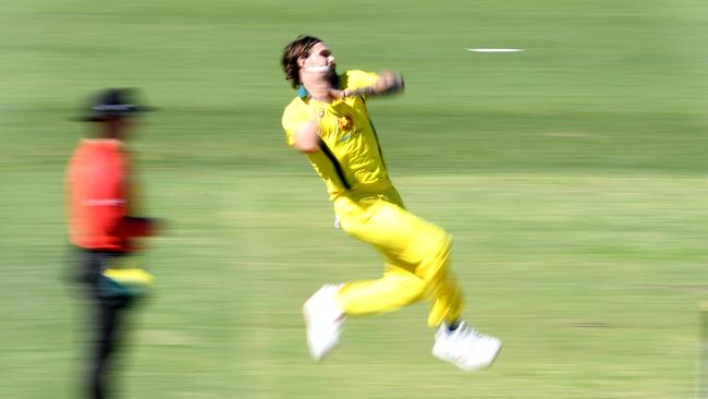 Kane Richardson went wicketless in the first World Cup practice match with New Zealand. 