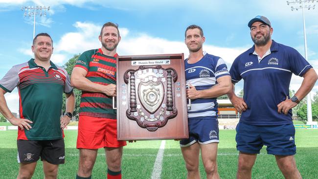 Darwin Rugby Union Grand Final preview pics - from L South Darwin Jack Horner , Brad Hunt and Casuarinas Zach Phillips and Joe Albert.Picture Glenn Campbell