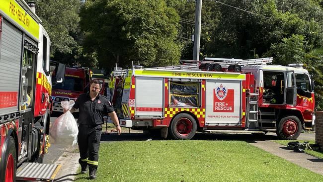 Emergency services along Church St at Bellingen on Thursday afternoon. Picture: Janine Watson