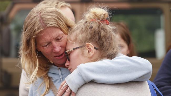 Stranded families wait for relief in Mallacoota. Picture: David Caird