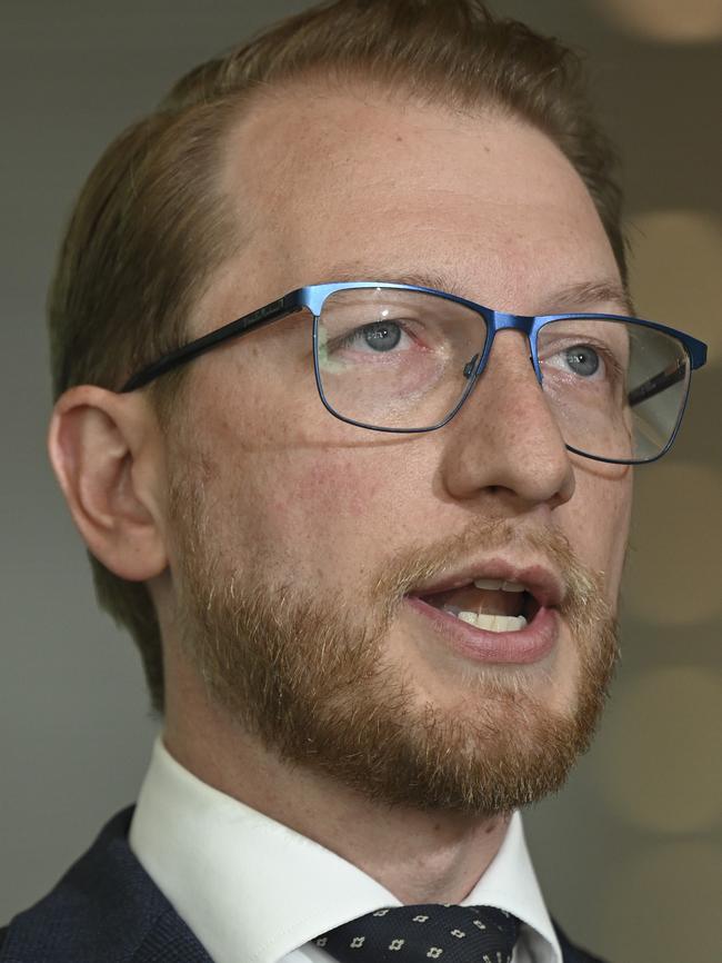 Liberal senator James Paterson welcomed Ms Nampijinpa Price. Picture: Martin Ollman