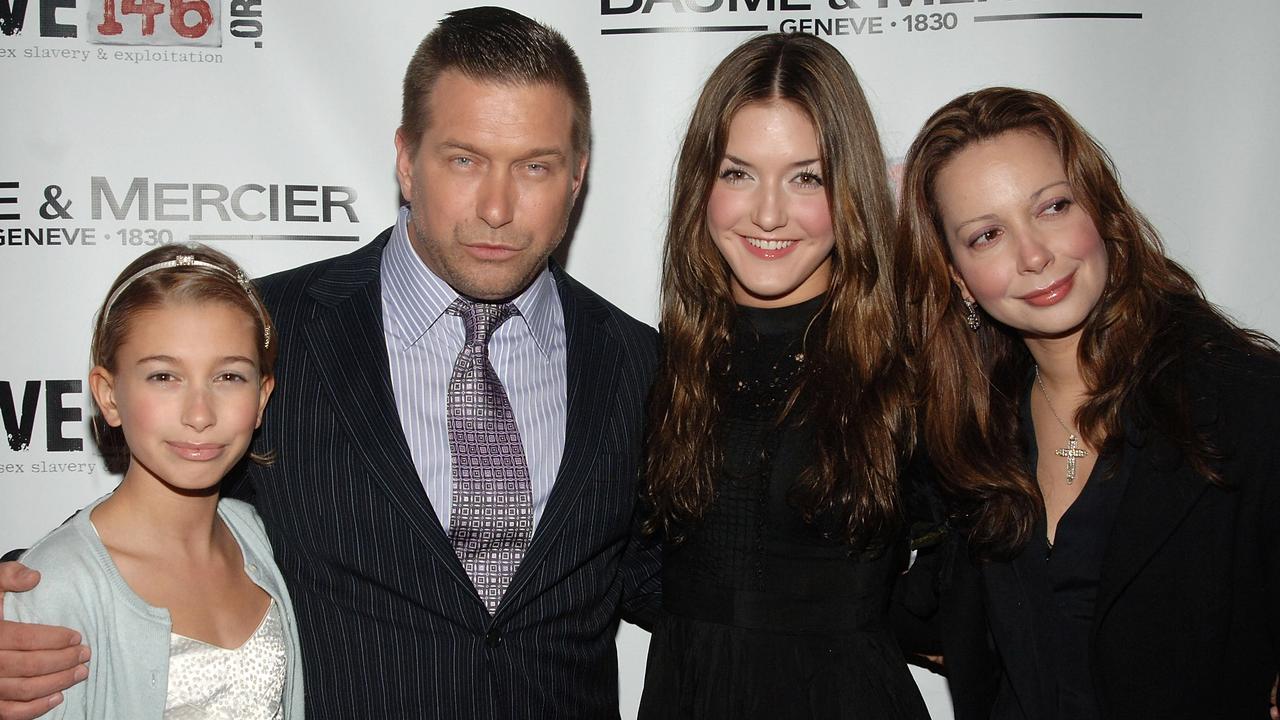 The girls in 2008 with their famous dad and graphic designer mum Kennya Baldwin. Picture: Duffy-Marie Arnoult/WireImage