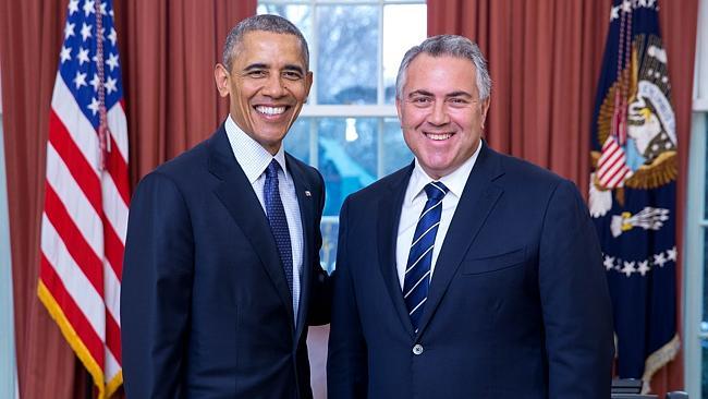 As the Ambassador of Australia to the United States, one could rightly expect Joe Hockey to have the private phone numbers of America’s elite at his disposal. Same could be said for our own leader. (Pic: Supplied)