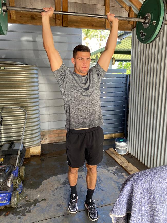 Nathan Cleary makes the most of his new gym.