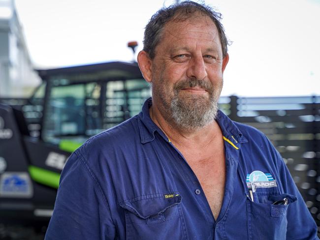 Coalroc plant and equipment manager Shayne Feebrey presenting the new Kovaco Electric skid steer loaders, the first of their kind in Australia, at the Resources Centre of Excellence in Paget. Picture: Heidi Petith