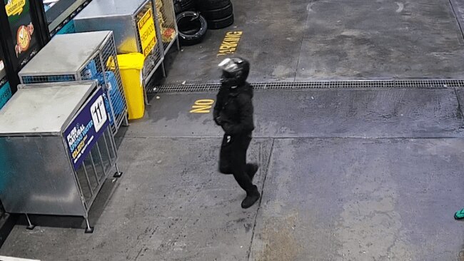 The man jogged towards the service station entrance. Picture: NSW Police