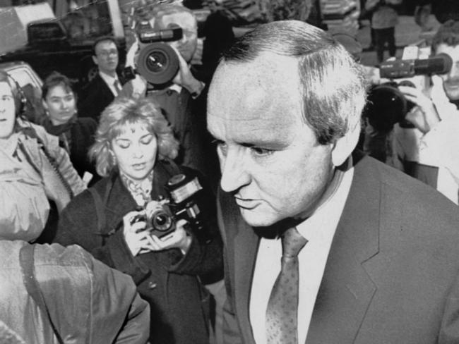 Jones arriving at Marlborough Street Court in 1988.