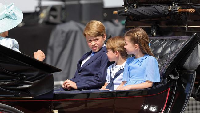 Prince George, Prince Louis and Princess Charlotte. Picture: AFP