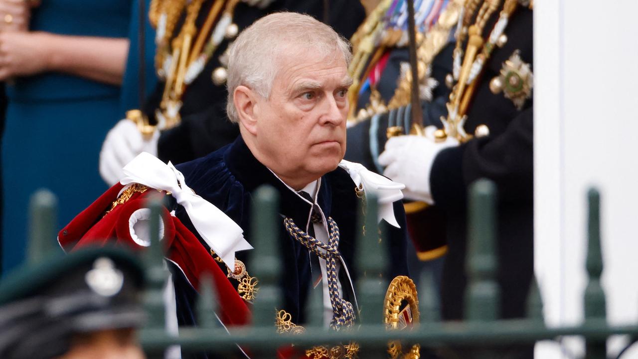 Britain's Prince Andrew, Duke of York leaves Westminster Abbey after the Coronation Ceremonies of Britain's King Charles III. Picture: Odd Andersen / AFP