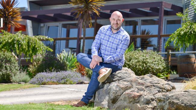 Peter Saturno at accommodation facilities at Longview Vineyard. Picture: Brenton Edwards