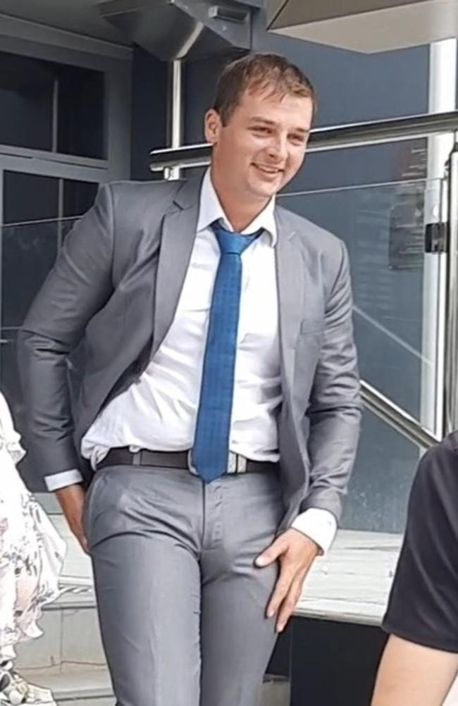 Registered child sex offender John Wayne Nathan Collier leaving court after being sentenced for touching a teen's bottom at Grand Central. Picture: News Regional Media
