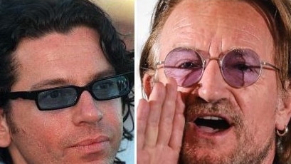 Michael Hutchence and Bono combo. Picture: Getty Images/AFP