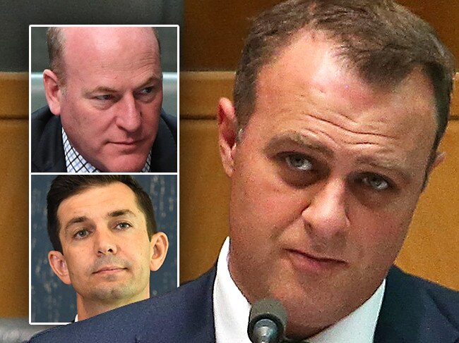 MPs Tim Wilson (main picture), Trent Zimmerman (inset, top left) and Trevor Evans.