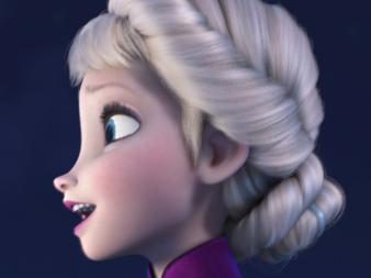 This image released by Disney shows Elsa the Snow Queen, voiced by Idina Menzel, in a scene from the animated feature "Frozen." Disney Theatrical Productions said Friday that the husband-and-wife team of Robert Lopez and Kristen Anderson-Lopez will be working on the stage version of "Frozen" and Jennifer Lee, co-director and screenwriter of the film, is writing the book. (AP Photo/Disney, File)