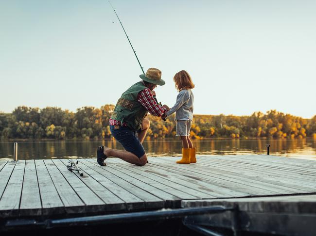 Grandfather and grandson on a fishing adventure