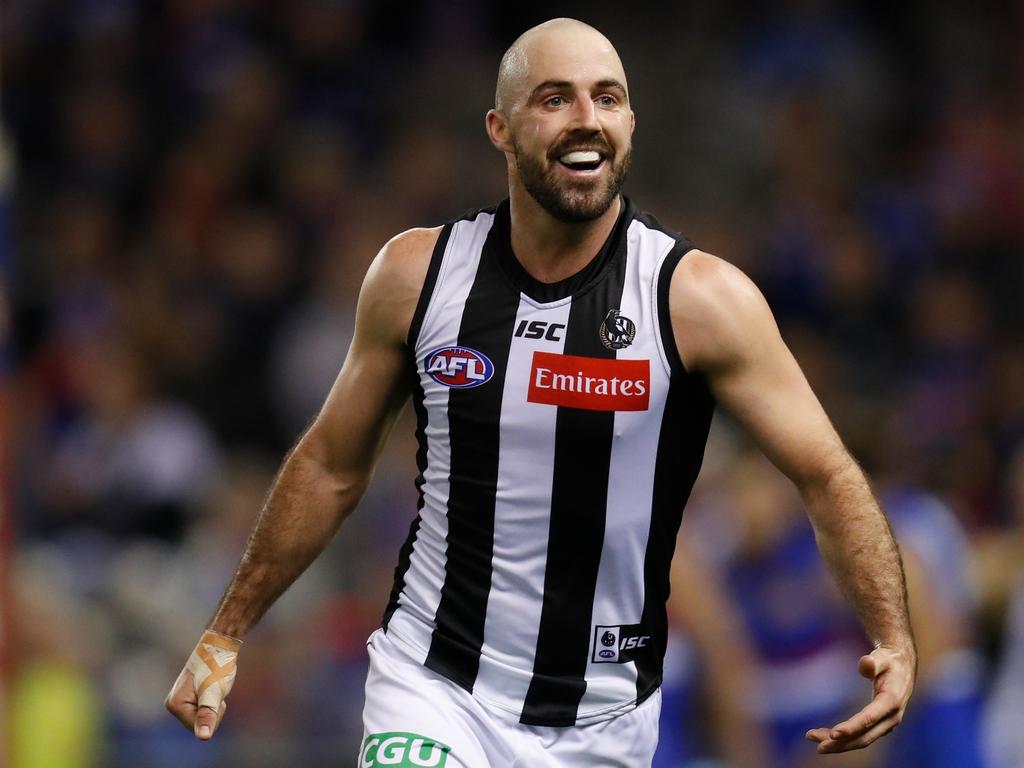 Steele Sidebottom has played 238 matches for Collingwood since his AFL debut in 2009.