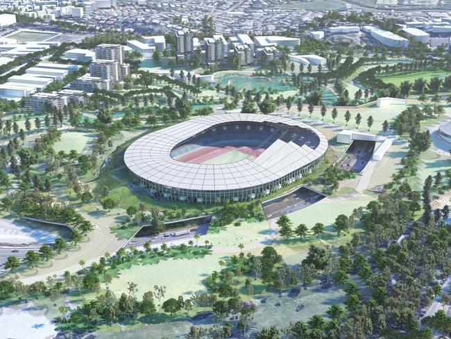 ## EMBARGOED IMAGES NOT FOR USE BEFORE 6TH MARCH 2024 ## Victoria park Olympics.......Brisbane BOLD proposes doubling the 2032 legacy outcomes for the city in a cohesive urban corridor. In legacy the concept establishes the new capital of our Knowledge Economy infrastructure featuring 2000+ dwellings of affordable keyworker housing, world's best sports and events excellence corridor situated amongst 60ha of urban parklands within 1.5km’s of the CBD, establishing a broader macro cross-city green line connecting our hospitals and universities to the city centre.  This secure, contained precinct leverages both Cross River Rail and Metro infrastructure and will catapult the city 20 years forward through a vision-led citywide master plan while offering significant savings and gross value add benefits. In addition, this strategy provides compelling Housing Accelerators freeing up 15,000 dwellings worth of inner 5km affordable and BTR housing opportunities for immediate prosecution. Pictured Supplied by ARCHIPELAGO