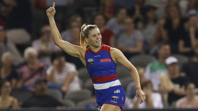 Katie Brennan celebrates a goal.