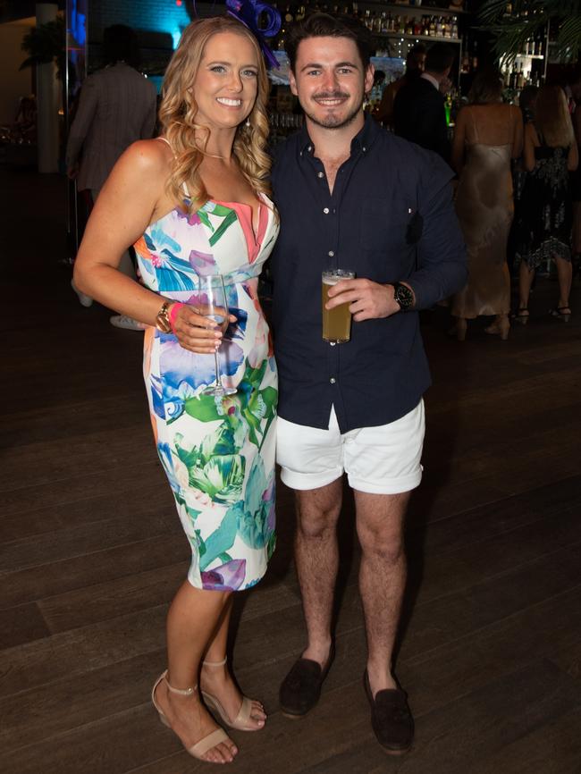 Kelly Kilborn and Oli McGee at Stingrays for Melbourne Cup Day celebrations. Picture: Andrew Meadowcroft.