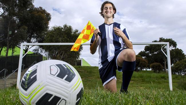 Matthew Guerrera at the Roma Mitchell Secondary College grounds. Picture: Mark Brake